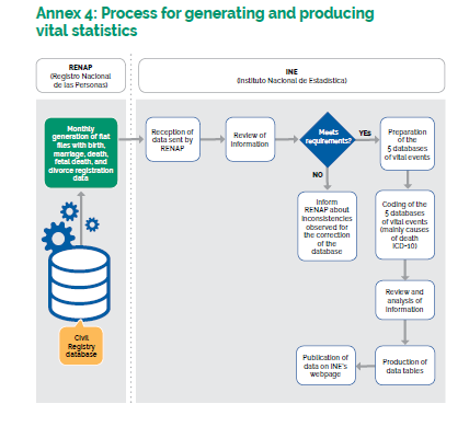 Process for generating and producing vital statistics